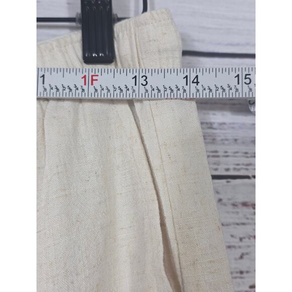Stradivarius Flowy Cream-colored linen blend pants women's size M - Picture 6 of 8